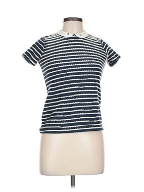 Victoria Beckham for Target Blue Striped Short Sleeve Peter Pan Collar
